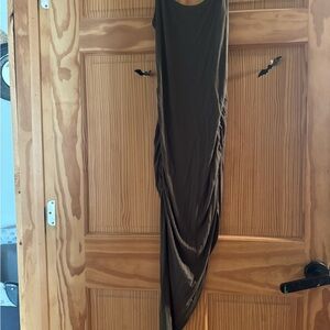 SHEIN Asymmetrical Olive Green Dress